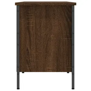 Shoe Cabinet Brown Oak 131x35x50 cm Engineered Wood