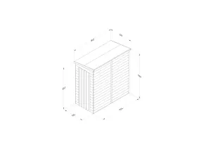 4LIFE Pent Shed 6x3 - Single Door - No Windows