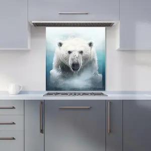 Polar Bear Splashart Premium Glass Kitchen Splashback W900mm x H750mm