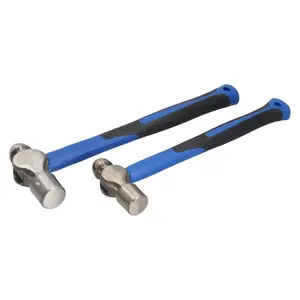 16oz & 32oz Rubberised TPR Ball Pein Hammer With Fibreglass Handles 2pc