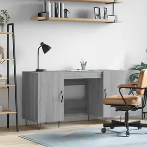 Berkfield Desk Grey Sonoma 140x50x75 cm Engineered Wood