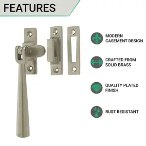 AFIT Satin Nickel Contemporary Casement Window Fastener 115mm