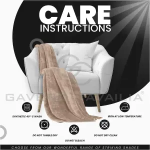 GC GAVENO CAVAILIA Luxury Faux Fur Throw 150x200 CM Mink Fleece Blanket for Double Bed & Sofa Bed