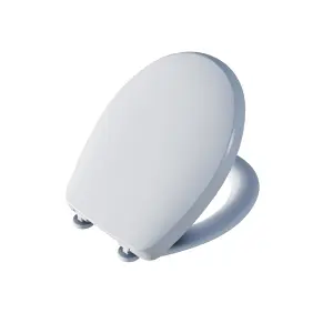 GoodHome Surano White Round Soft close Toilet seat