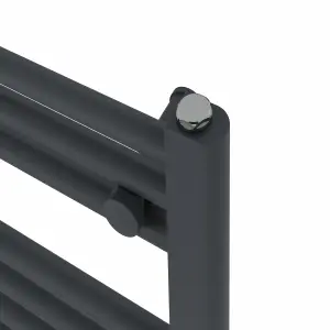 Rinse Modern Bathroom Heated Towel Rail Ladder Radiator 800x400mm Straight for Bathroom Kitchen Anthracite