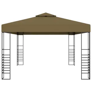 Berkfield Gazebo with LED String Lights 3x4 m Taupe