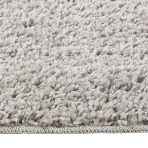 Shaggy Rug Light Grey 80x150 cm Anti Slip