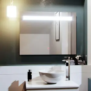 Nes Home 800x600mm LED Bathroom Mirror with Anti-fog Function, Touch Sensor Switch, Cool White Lighting Vertical & Horizontal