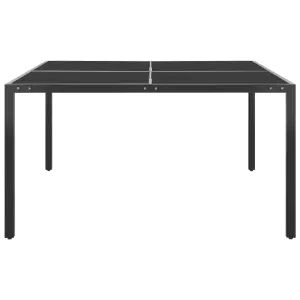 Berkfield Garden Table Anthracite 130x130x72 cm Steel and Glass