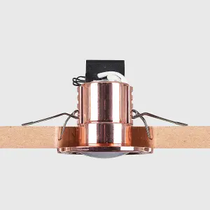 ValueLights Downlight Fire Rated Copper Ceiling Light Fitting 20 Pack With Cool White Bulbs