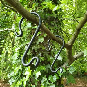 Steel S Hooks for Bird Feeders and Hanging Baskets (Set of 2)