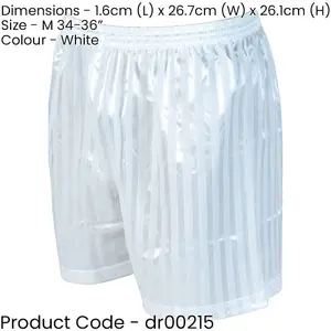 M - WHITE Adult Sports Continental Stripe Training Shorts Bottoms - Football