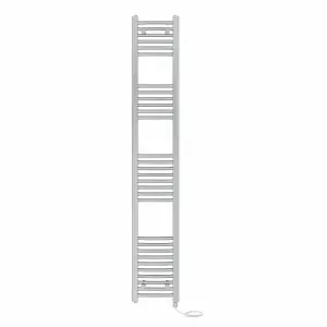 Right Radiators Prefilled Electric Curved Heated Towel Rail Bathroom Ladder Warmer Rads - Chrome 1800x300 mm