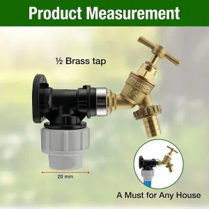 20mm MDPE Wall Flange Kit  1/2 inch Brass Garden Tap Wall Plate Elbow with Hose Fitting