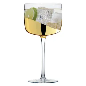 Wave Gin Glasses (Set of 2) Gold/Clear