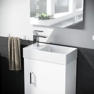 Nes Home 400mm Vanity Basin Unit & Close Coupled Toilet White