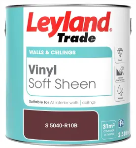 Leyland Trade Vinyl Soft Sheen Walls & Ceilings Emulsion Paint (S 5040-R10B) - 2.5L