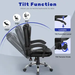 Executive Office Chair Ergonomic Recliner Computer Chair with Tilt Function for Home Office Working