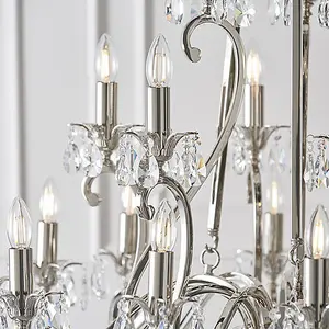 Luminosa Oksana 21 Light Chandelier Polished Nickel Plate Finish, E14