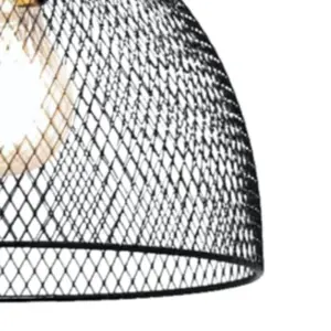 First Choice Lighting Cassidy Medium Black Mesh Easy Fit Metal Pendant Shade