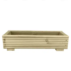 Long Decking Planter Window Box Ruby Wooden Outdoor Herb & Flower Planter