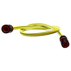 Garden Hose Pipe, Outdoor Tap to Reel Connection Set, 4 Layer Non-Toxic 1/2" Hose (Yellow, 3 m / 9.84 ft + 2 Quick Connectors)