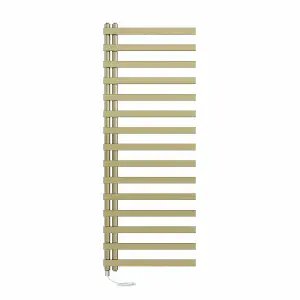 Right Radiators Prefilled Electric Heated Towel Rail Designer Ladder Warmer Rads - 1600x600mm Brushed Brass