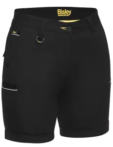 BISLEY WORKWEAR WOMEN'S STRETCH COTTON DRILL SHORT BLACK