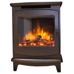 Suncrest Mitford 2000W Matt Black Cast iron effect Electric Stove (H)660mm (W)500mm