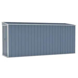 Annagret Wall-mounted Garden Shed Outdoor Tool Storage Shed Galvanised Steel Blue