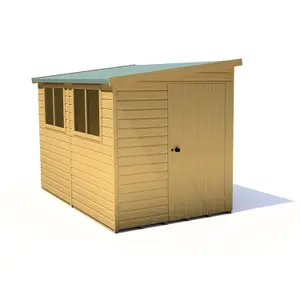 Shire Norfolk Workshop Pent Shed 10x6 Double Door 19mm Loglap Style B