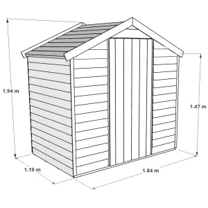 BillyOh Super Saver Overlap Apex Wooden Shed - 4x6