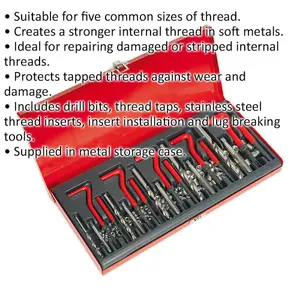 Comprehensive Thread Repair Master Kit - 5 Sizes for Stripped and Damaged Threads