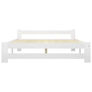 Berkfield Bed Frame White Solid Pine Wood 160x200 cm