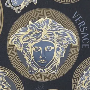 Versace Medusa Head Black & Gold Wallpaper 38611-7