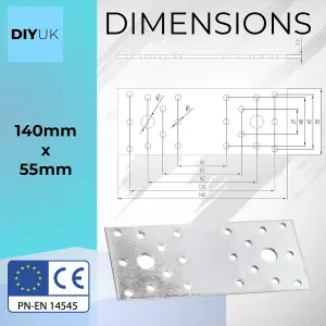 200 x 35 x 2.5mm Flat Joining Metal Plates Brackets ( Pack of: 1 ) Galvanised Steel