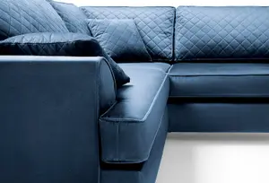 Ferguson Corner Sofa Dark Blue Velvet