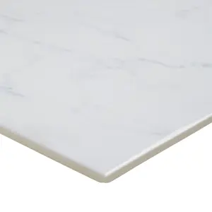 Colours Elegance White Gloss Marble effect Ceramic Indoor Wall & floor Tile, Pack of 7, (L)450mm (W)450mm