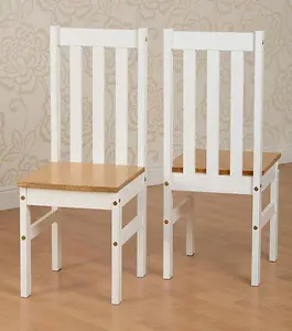 Ludlow Dining Set in Oak Effect with 4 White chairs