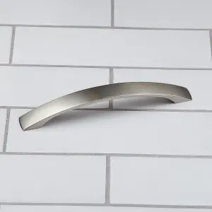 160mm Brushed Nickel Cabinet Handle Grey Bow Cupboard Door Drawer Pull Bedroom Bathroom Furniture Replacement Upcycle