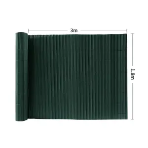 Green PVC Privacy Fence Sun Blocked Screen Panel Blindfold for Balcony 1.8 x 3 M