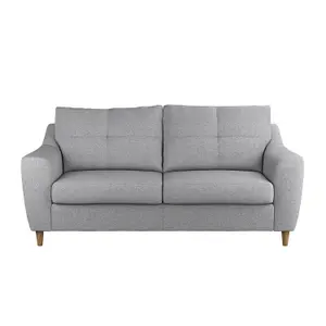 Baxter Silver Tufted Fabric 3 Seater Sofa