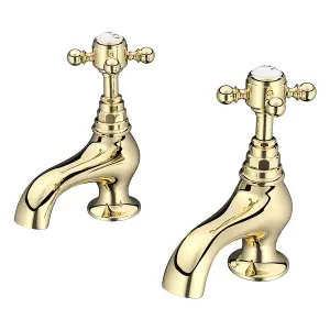 Georgina Traditional Gold Deck-mounted Basin Pillar Tap