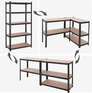 Garage Shelving, 5-Tier Storage Rack, Storage Organizing Rack, Shelving Unit, Adjustable Shelves, Black