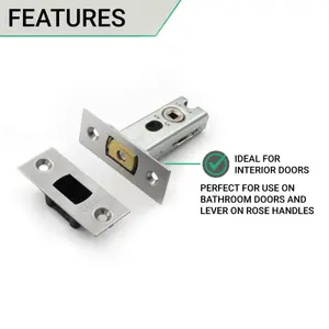 EAI Tubular Bathroom Deadbolt - 64mm Case - 44mm Backset - Satin Chrome