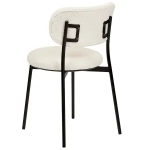 Set of 2 Dining Chairs CASEY Boucle Off-White