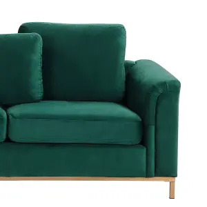 Right-Hand Corner Sofa OSLO Dark Green Velvet Right Hand