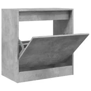 Shoe Cabinet Concrete Grey 60x34x63.5 cm Engineered Wood