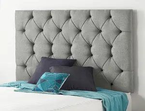 Somnior Premier Tweed Grey 4FT Memory Foam Divan Bed With Mattress & Headboard - Small Double