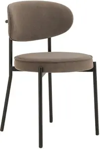 DUSK Mia Set Of 2 Dining Chairs - Matte Velvet - Taupe